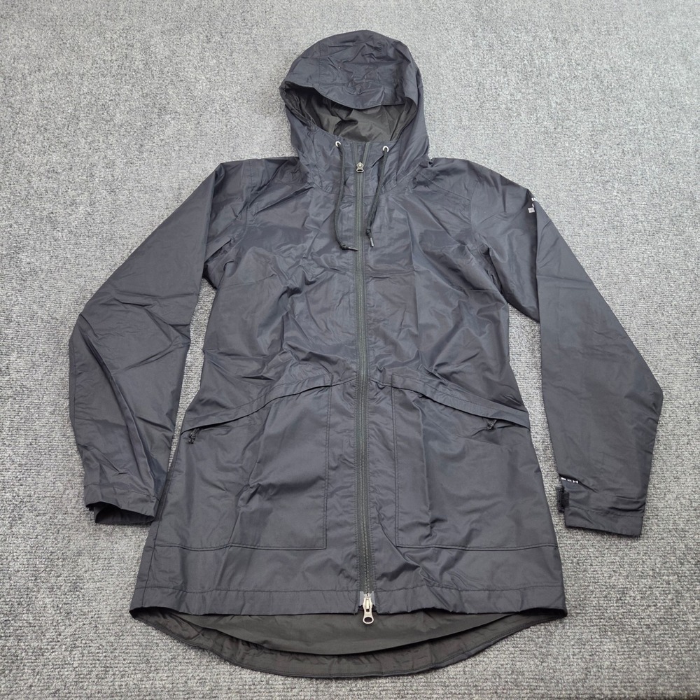 Columbia Rain Jacket Womens S Charcoal Gray Arcadia Hooded Windbreaker Outdoor